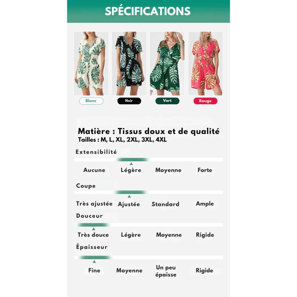 Combishort à imprimé floral