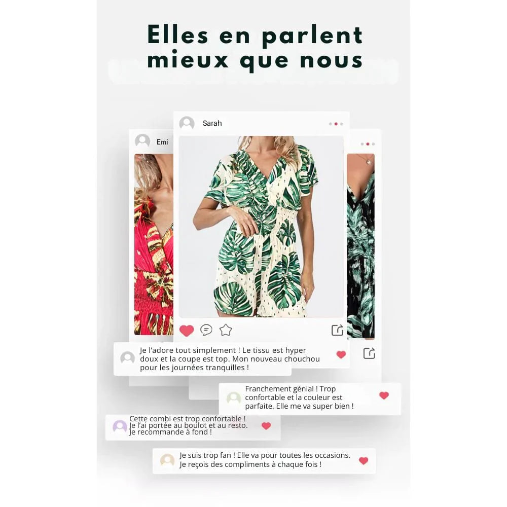 Combishort à imprimé floral