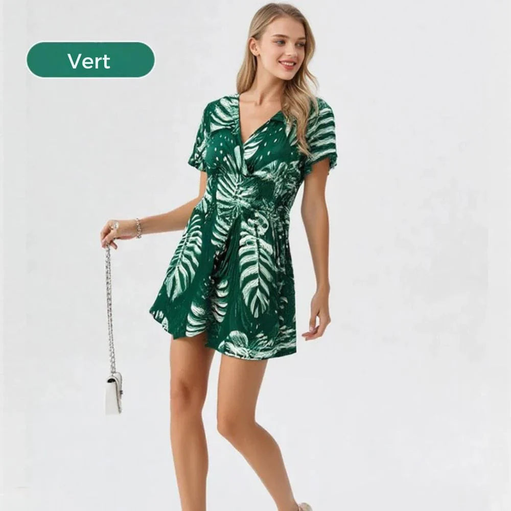 Combishort à imprimé floral