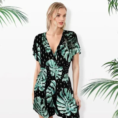 Combishort à imprimé floral