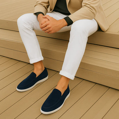 Élégant Mocassin En Suède