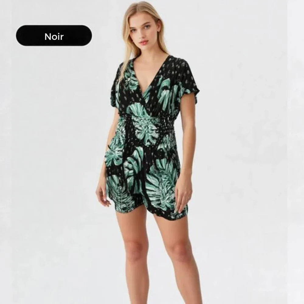 Combishort à imprimé floral