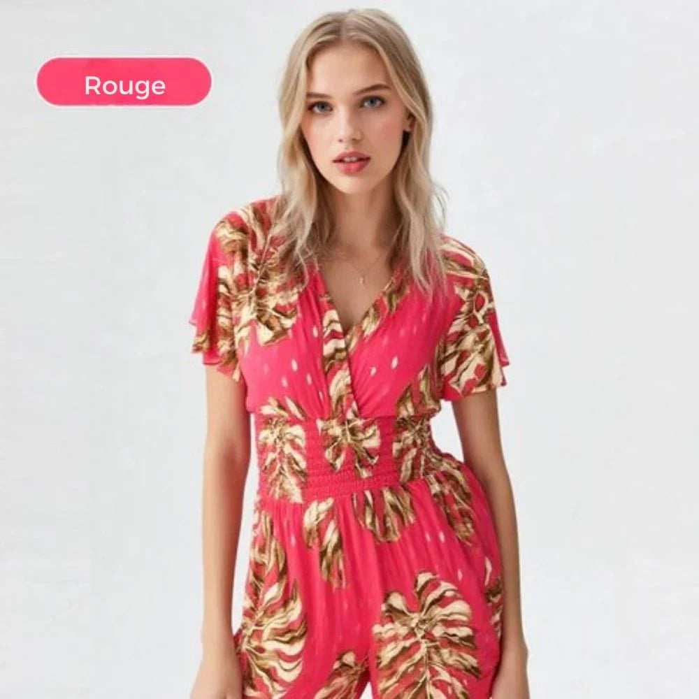 Combishort à imprimé floral