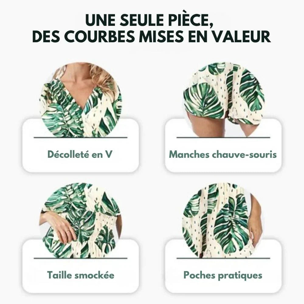 Combishort à imprimé floral