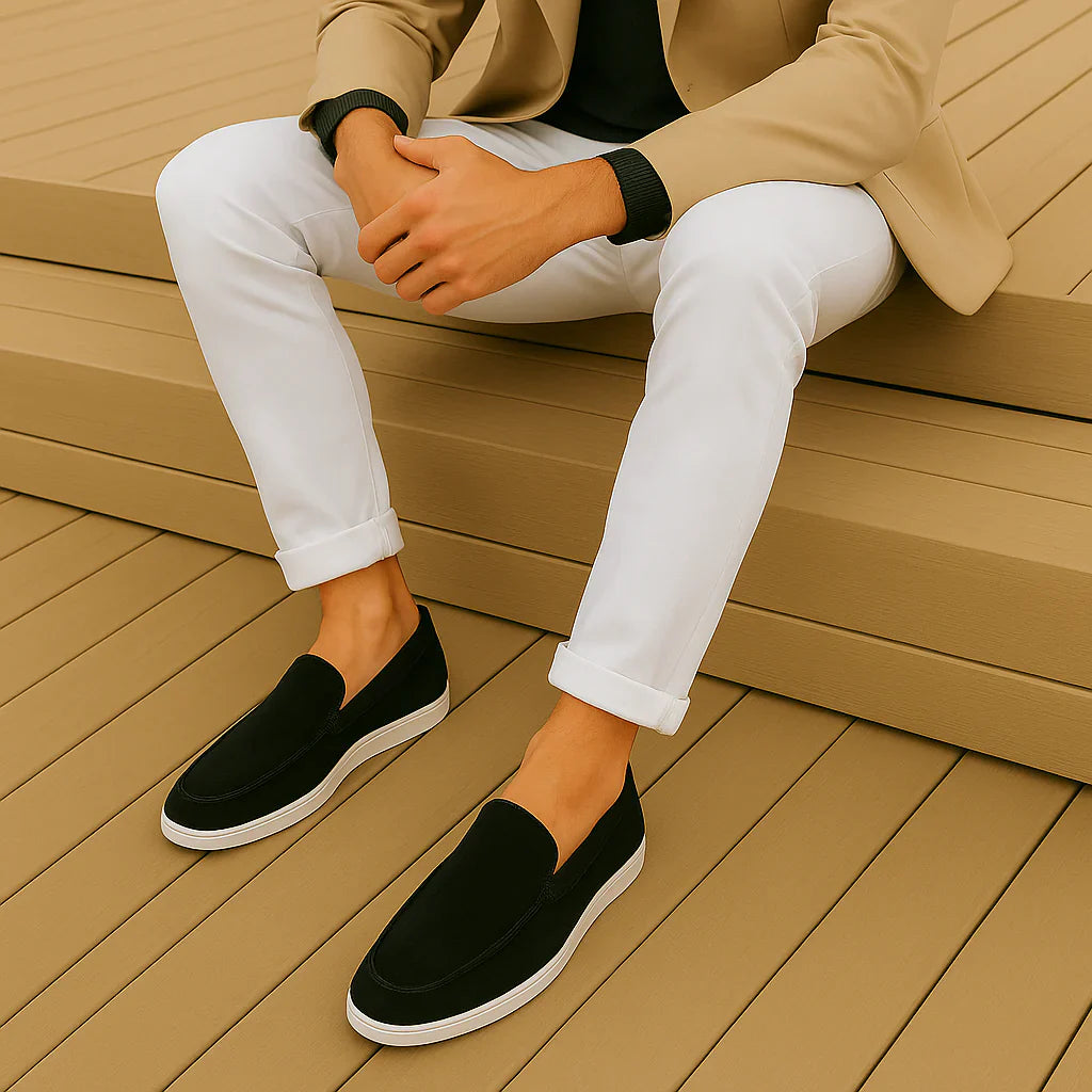 Élégant Mocassin En Suède