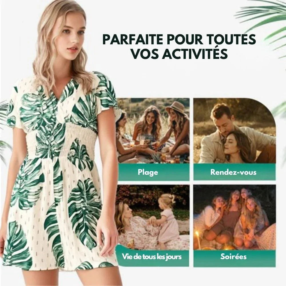 Combishort à imprimé floral