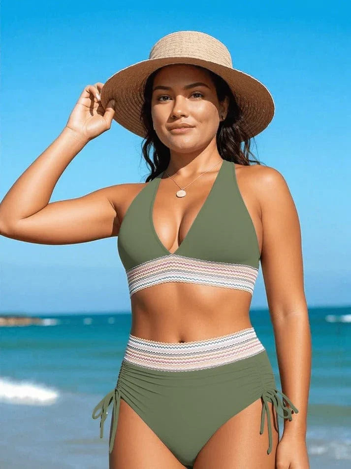 Bikini élégant taille haute sculptant