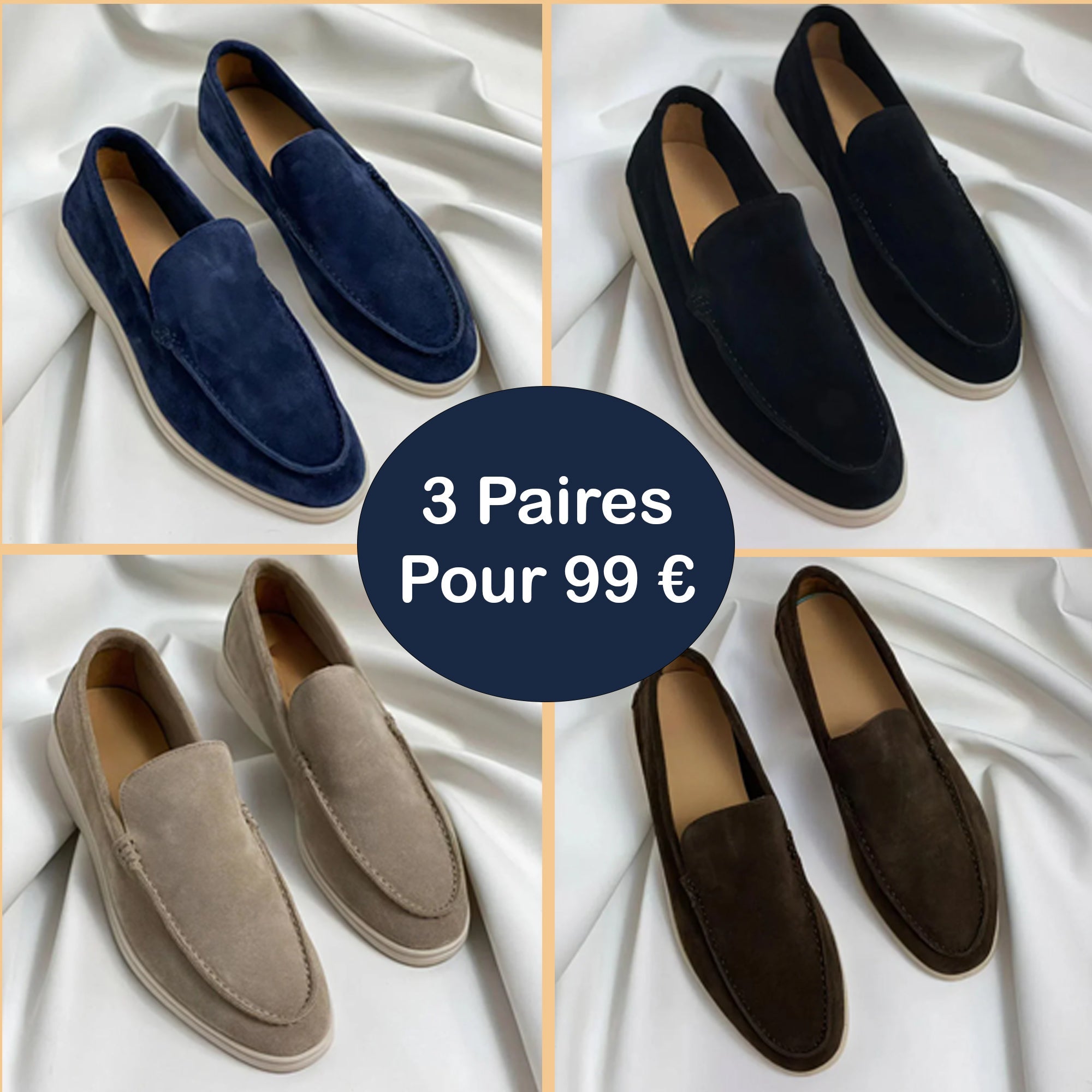 Élégant Mocassin En Suède